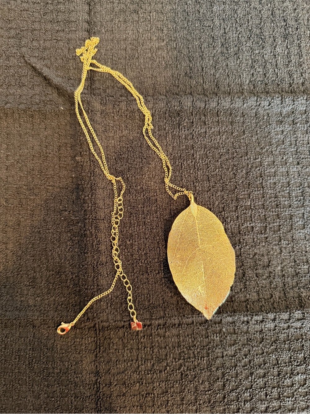 Park Lane Gold Leaf Pendant Necklace 32 inches with and extender.